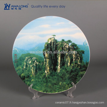 Pretty Photo Brand Customized Natural Style Fine Bone Chine Plaques de montagne décoratives, plaques décoratives chinoises